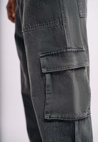 Jean en denim personnalisé, coupe droite et large, délavé, style streetwear vintage hiver, broderie hip-hop, imprimé à boutons, couleur unie