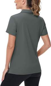 Polo en polyester à impression couleur personnalisée vêtements pour femmes polo de sport à manches courtes et à séchage rapide t-shirt pour tenue décontractée unisexe - Product Image 2