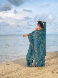 Hot Floral Printed Beach Kaftan Tie Dye Impreso Vestido largo Holiday Bikini Cover Ups Beach Wear Dress Long Kaftan para mujeres - Product Image 4