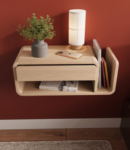 Hot Selling Solid Mango Floating Nightstand Handmade <b>Wall</b> <b>Mounted</b> Hanging Apartment School Hospital Warehouse Workshop - Product Image 5