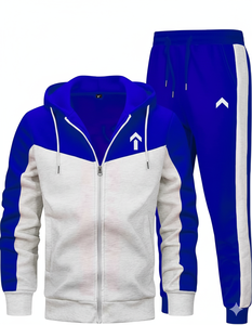 Unisex Heavy Fleece Breathable Anti-Bacterial Sporty Hooded Tracksuit | Custom 100% Cotton Solid Full-Length Jogger Set | Winter - Product Image 1