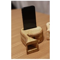 Support de téléphone en bois moderne et minimaliste, base antidérapante, design léger pour une fixation sécurisée, accessoire de bureau