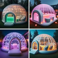 Bar de glace dôme gonflable portable avec comptoir tente de bar igloo OEM pour les fêtes, les festivals et les salons extérieurs