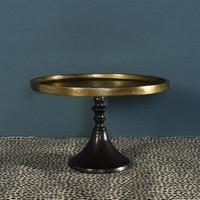 Support à gâteau décoratif en aluminium à 2 niveaux, finition argentée polie, plateau robuste, design luxueux, couleur et taille personnalisables