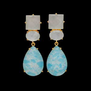 Nouvel arrivage de boucles d'oreilles en argent Sterling 925, double perle et larminaire - Product Image 1