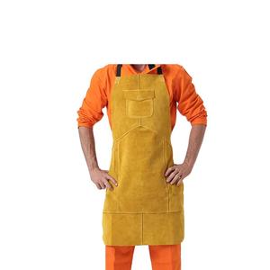 Delantal de soldadura de cuero dividido de vaca de alta calidad, logotipo personalizado de fábrica, resistente al calor, ignífugo, resistente al agua, características de seguridad - Product Image 1