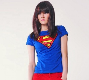 ซูเปอร์ผู้หญิงพระราชสีฟ้าแขนสั้นเสื้อยืด Superwoman พิมพ์เสื้อยืดที่มีการปรับขนาดที่กำหนดเองและบริการการพิมพ์ - Product Image 3