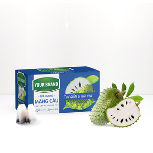 Sachets de thé au corossol d'approvisionnement d'usine Sachets de thé pyramidaux de qualité alimentaire Sachet de thé à chambre unique Paquet de thé - Product Image 1