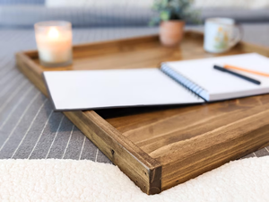 Handmade Multi-Use Wooden <b>Tray</b> by Crescent Crafts for <b>Kitchen</b> and Living Spaces by crescent crafts - Product Image 3