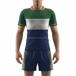 ชุดรักบี้น้ำหนักเบาแบบกำหนดเอง พิมพ์ลายด้วยความร้อน แขนสั้น ชุดทีม คุณภาพสูง ผู้ผลิต OEM - Product Image 1