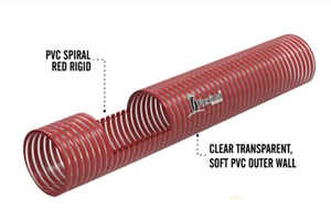 Manguera Corrugada de PVC Flexible Roja Flexima, Forma Redonda, Uso Industrial, Drenaje, Alta Presión, Ligera, Tubo Espiral de hasta 50m - Product Image 3