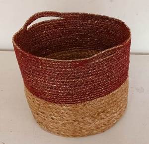 Cesta de almacenamiento de hierba marina de cuerda de algodón de yute ecológica, maceta de tela para almacenamiento de ropa para cesta de ropa sucia - Product Image 3