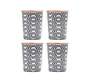 Blanc Designer Imprimer Cuivre Verre Premium Qualité Barware Pour Vin Boissons Café Décor Maison Salle À Manger Et Fêtes De L'Inde - Product Image 5