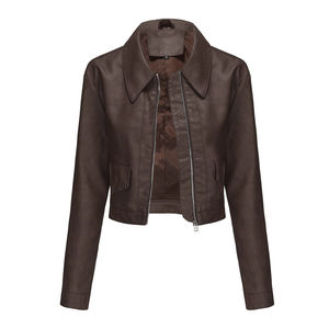 Custom Made OEM <b>Women</b> <b>Leather</b> <b>Jacket</b> <b>Real</b> Cowhide Motorcycle Style Slim Fit Outerwear Factory Direct Price - Product Image 2
