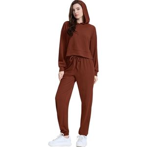 Ensemble de survêtement décontracté pour femmes, confortable et respirant, prix de gros, sweat-shirt à capuche à manches longues, jogging, vêtements de sport - Product Image 3