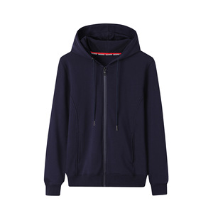 Cremallera completa Lana a granel Rojo Peso pesado Moda personalizada Atmósfera Tendencia de gama alta Vanguardia Innovación creativa Hombres Sudaderas con capucha OEM - Product Image 3