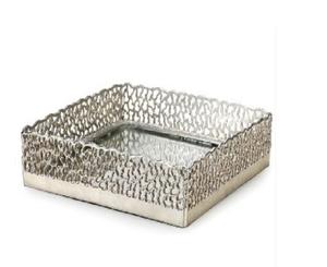 Luxueux plateau de service en métal décoratif pour la maison forme carrée vaisselle de table plateau de service fait à la main fantaisie meilleur prix plateau de service en métal - Product Image 1