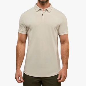 Polo de golf pour homme, manches courtes, été, respirant, anti-boulochage, extensible dans les 4 sens, avec ourlet incurvé - Product Image 1