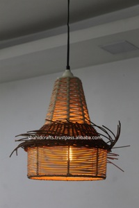 Cuerda de lámpara colgante recubierta de laca de Color Natural hecha a mano/Tejido de ratán con sombra de forma ovalada último diseño fabricante exportador - Product Image 4