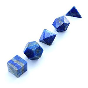 Juego de 5 Piezas de Cristal de Lapislázuli con Caja, Piedra Natural Sagrada Tallada para Sanación, Sólidos Platónicos, Geométricos Únicos - Product Image 4
