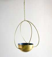 WB INC - Pots de fleurs suspendus en fonte de style indien, design classique, avec chaîne, durables, écologiques, revêtement poudré, pour intérieur et extérieur