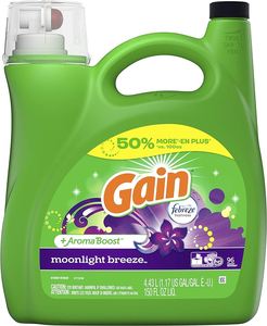 Moonlight Breeze Scented Gain Liquid Laundry Detergent 61 Load Capacity 88 Fl oz HE Compatible Sheet Laundry Pods <b>Powder</b> <b>Washing</b> - Product Image 6