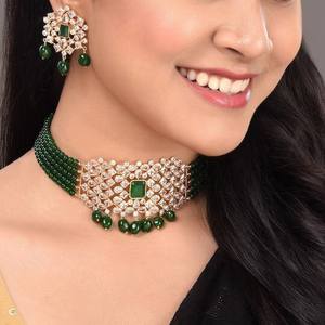 Collar indio Polki Kundan de alta calidad con pendientes, collar de boda, joyería Kundan inspirada en Sabyasachi, joyería India - Product Image 4