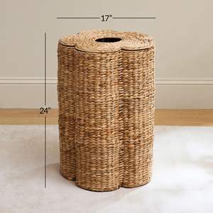Best Choice Handmade Water Hyacinth <b>Storage</b> Kid Basket With Flower Shape Woven Flower Organizer <b>Hamper</b> With Lid For Kid Rooms - Product Image 2