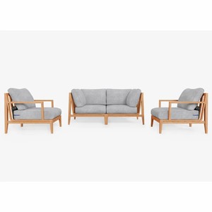 Modern Garden <b>Sofa</b> Outdoor Teak <b>Wood</b> Furniture Leiaure <b>Sofa</b> Set Comfortable Waterproof Outdoor <b>Sofa</b> Garden Set - Product Image 1