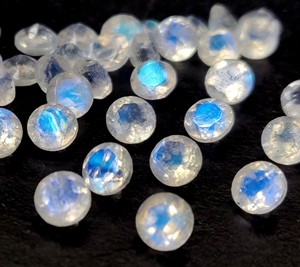 Natural <b>Rainbow</b> Moonstone Round Cut 5mm Faceted AAA Quality - <b>Top</b> Blue Flashy <b>Rainbow</b> Moonstone Loose Gemstone - Product Image 2