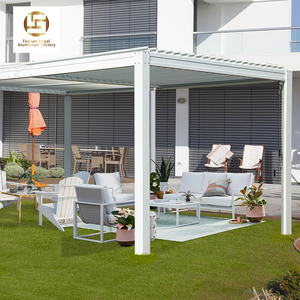 Pérgola de Techo Retráctil de aluminio a prueba de lluvia independiente montada en la pared al aire libre Gazebo <span class=keywords><strong>refugio</strong></span> para jardín hogar Villa balcón - Product Image 1