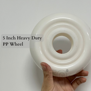 Guangdong Factory Direkt 150 200 mm Rund profil Rot PU Weiß PP Hochleistungs-Lenkräder mit Doppel kugellagern 6 8 Zoll - Product Image 5