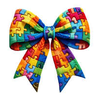 Estampados DTF de lazos de concienciación sobre el autismo para impresión de camisetas, decoración de ropa personalizada, transferencia por prensa de calor al por mayor
