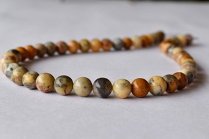 Brins de perles rondes en agate de dentelle folle de 8mm d'exportateur indien Large gamme de pratiques de guérison de la meilleure qualité et de pièces décoratives - Product Image 4