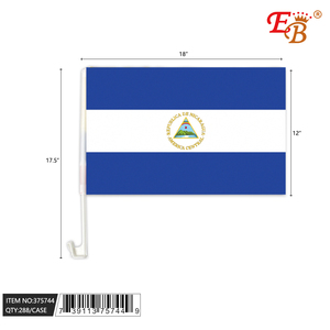 ธงติดรถ Nicaragua 288ชิ้น12 \ "X18โลโก้ที่กำหนดเองวัสดุไนลอนและผ้าไหม24DZ - Product Image 1