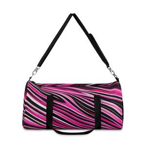Bolsas de Lona Grandes de Algodón, Bolsa de Lona de Cebra, Color Rosa y Negro, Bolsas de Tela para Semana, Regalos de Vacaciones Unisex, Viaje Colorido Hecho a Mano - Product Image 2