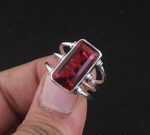 Onyx vert pierre naturelle en argent sterling 925 fait à la main ensemble de lunette à trois bandes bague de pierres précieuses minimaliste cristal de guérison - Product Image 2