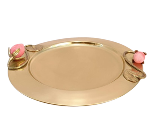 Métal écologique classique pour plaque de chargeur avec technique polie à bord doré pour une fonctionnalité durable pour les fêtes de mariage - Product Image 3