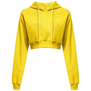 Sudadera con capucha recortada con tinte de corbata tejida de invierno de alta calidad OEM para mujer con logotipo frontal estampado de letras cálidas ajuste holgado - Product Image 1