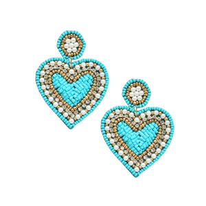 ทำด้วยมือโบฮีเมียนชุบทองโลหะผสมต่างหูห่วงแฟชั่นงานเลี้ยงงานแต่งงานต่างหูเม็ดรักหัวใจลูกปัดสำหรับของขวัญแม่ - Product Image 2