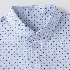 Chemise pour homme ODM, élégante, décontractée, motif uni, 100% coton jersey spandex/polyester, anti-froissement, séchage rapide, manches courtes - Product Image 6