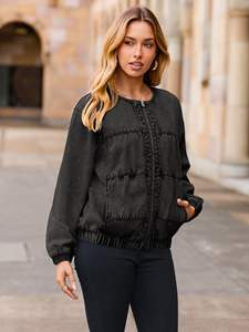 Chaqueta Vaquera de Mujer de Primera Calidad, Superventas, Tendencia Actual, Antiarrugas, Fácil de Lavar - Product Image 2