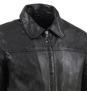 Logo personnalisé Veste en cuir coupe-vent Vestes d'hiver à la mode pour hommes Vestes en cuir de mouton véritable pour hommes - Product Image 5