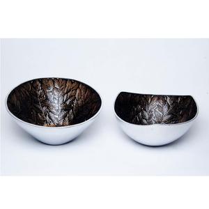 Juego de 3 cuencos indios esmaltados dorados para servir, bandeja/plato de comedor de aluminio con forma de 3 hojas para decoración de Mesa del hogar, regalos de negocios, propósito - Product Image 2