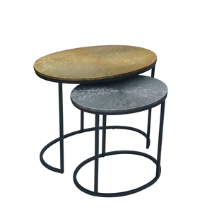 Petite table basse moderne de luxe Console incrustée d'os en verre plaqué or Prix d'usine direct pour les meubles de chambre à coucher de salon - Product Image 2
