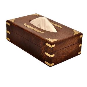 Caja de pañuelos de madera con base deslizante para una fácil recarga Caja de pañuelos de madera minimalista moderna para el hogar contemporáneo de HAND MADE CRAFT - Product Image 6