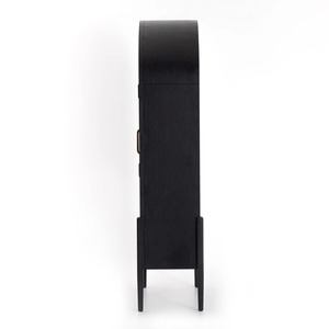 High Quality Solid Teak Wood Frame Display Cabinet with Glass with <b>black</b> color for Home Furniture Indoor Use. - Product Image 4