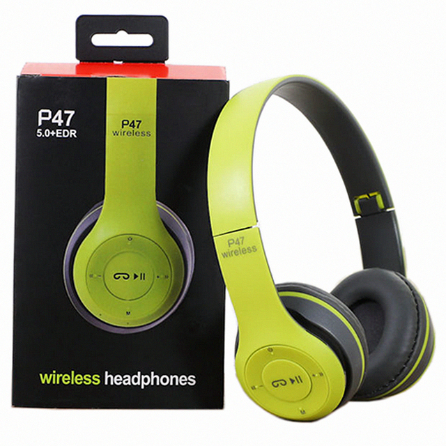 Trending Products 3.5 Mm Headphones Wireless Support Sd Card Mobile Hifi Headset Foldable P47 Wireless Earphones