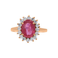 Bague de Mariage Élégante en Argent 925 Certifiée IGI avec Rubis Naturel et Zircon Cubique, Sertie à Griffes, Design Ethnique