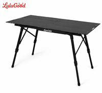 Ensemble de pique-nique en aluminium à trois pièces pour l'extérieur, table et chaises pliables avec rangement intégré